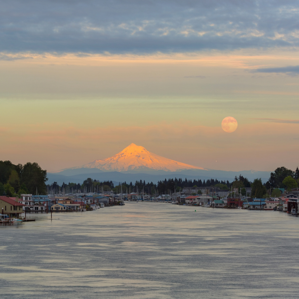 Full Moon over Mt. Hood, Oregon