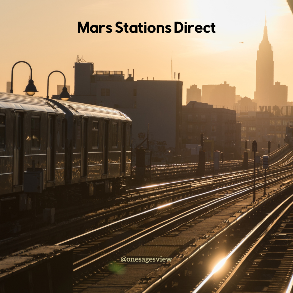 Train leaving the station image. Mars station direct (astrology).